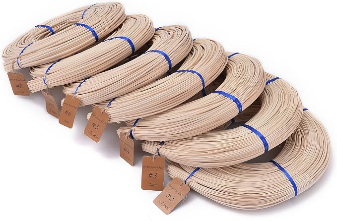 VFULIE Basket Round Reed #5 2.75mm 1-Pound Coil Basket Weaving Cane - Image 2