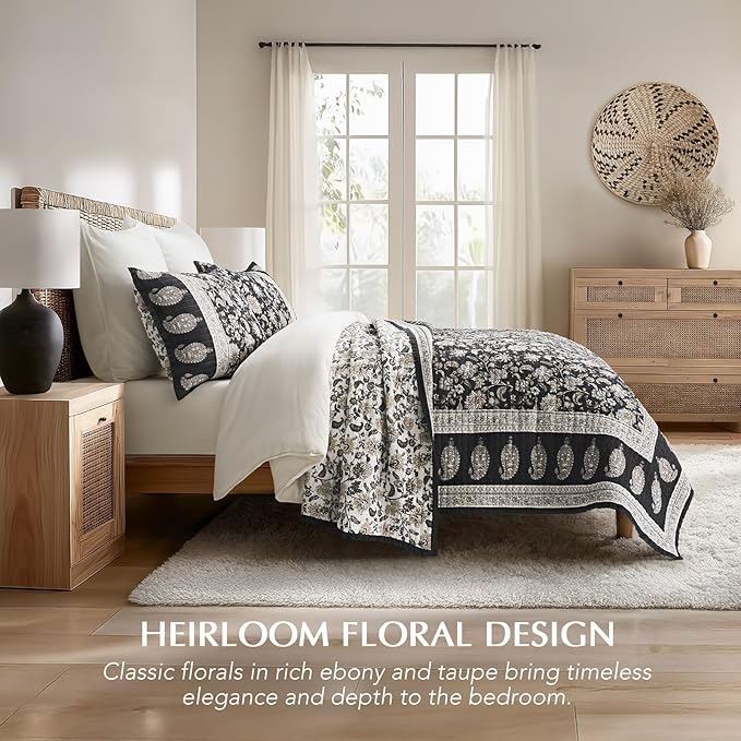 EverGrace Cotton Quilt Set King Size, 100% Cotton Reversible Lightweight - Image 2
