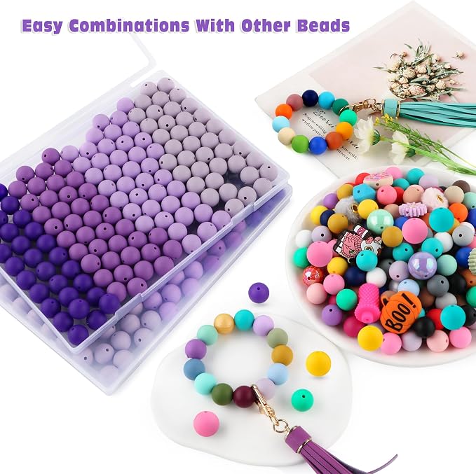 160Pcs Silicone Beads 12mm Mix Color, Bulk Silicone Beads 12mm - Image 6