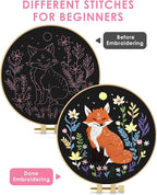 TINDTOP Embroidery Kit for Beginners Adult, Fox Embroidery Kit | Include - Image 3