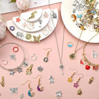 SANNIX 350Pcs Charm for Jewelry Making, Mixed Bulk Antique Gold Tibetan Silver - Image 3