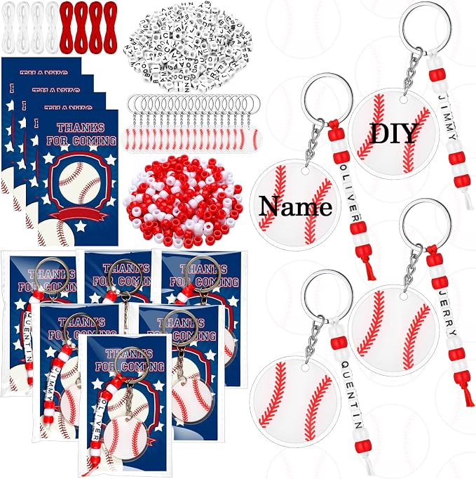 Suncalla 984 Pcs 24 Set Baseball Keychain Making Kit DIY Craft Ball Bag Tag | by Unknown