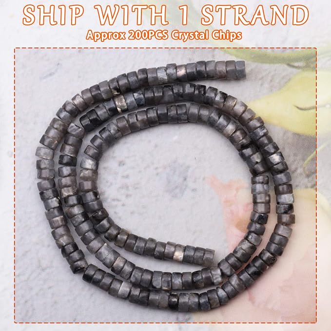 Natural Stone Heishi Beads for Necklace Making, 4 mm x 2 mm Small Flat Round - Image 2