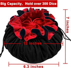 SIQUK Large Dice Bag with Pockets Drawstring Dice Bag DND Dice Storage Bag Big - Image 3