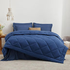 Love's cabin Full Comforter Set Dark Blue, 7 Pieces Full Bed in a Bag, All - Image 2