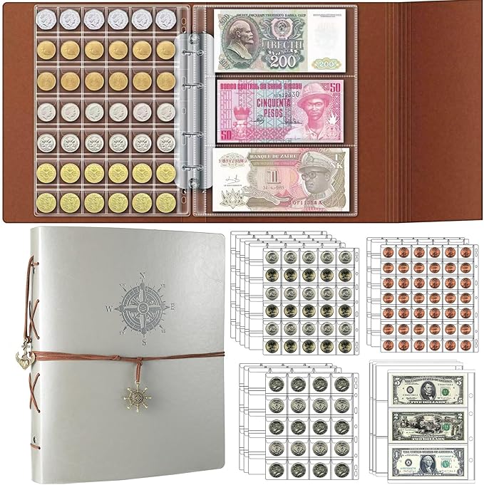 Ettonsun 398-Pocket Coin Collection Book, Coin Collection Supplies, Coin by Ettonsun