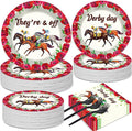 50 Guests Derby Day Plates and Napkins Party Supplies Kentucky Horse Racing by Qyeahkj