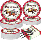 50 Guests Derby Day Plates and Napkins Party Supplies Kentucky Horse Racing by Qyeahkj