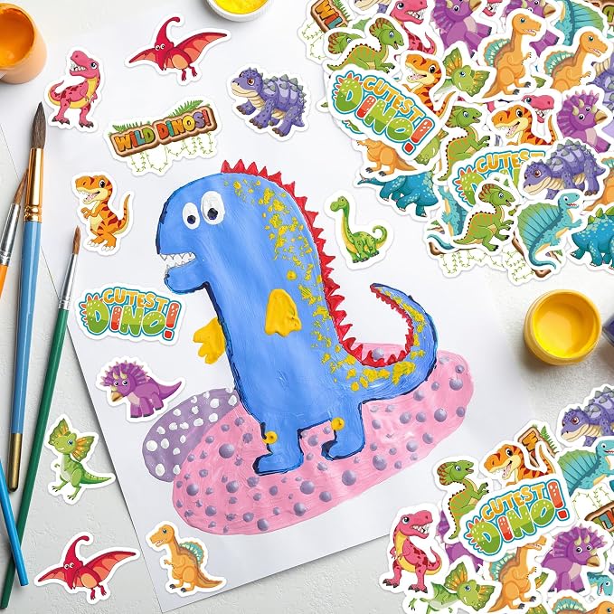 300Pcs Dinosaur Foam Stickers, Cute Self-Adhesive Dino Stickers Dinosaur Theme - Image 2