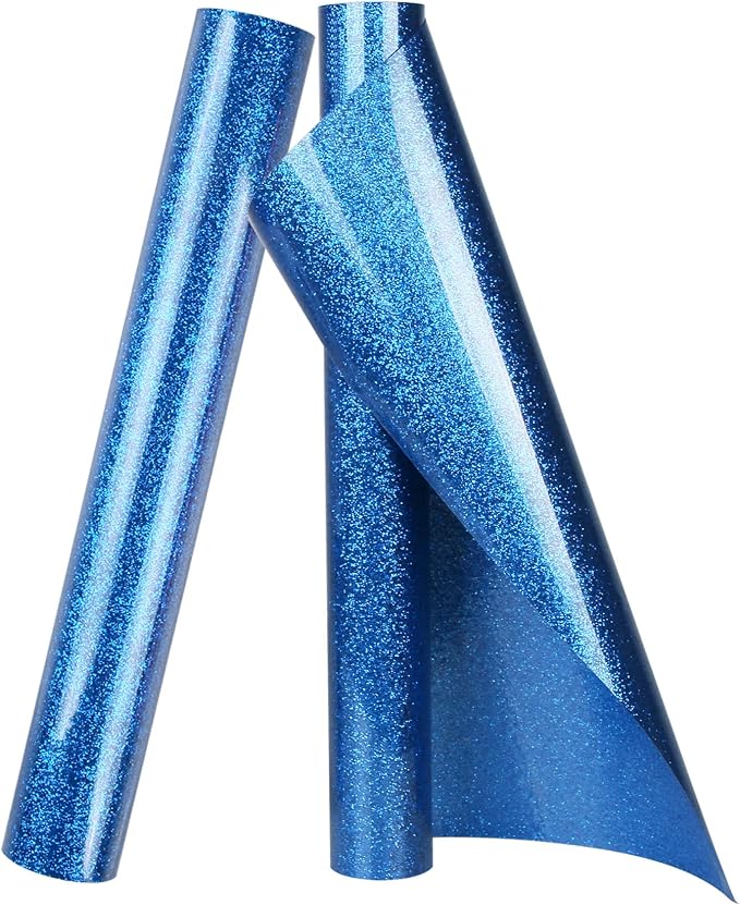 TORC Royal Blue Glitter HTV Heat Transfer Vinyl Roll 12 inch x 10 ft Iron on by TORC