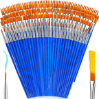 162 Pcs Paint Brushes Bulk, Round Flat Tip Acrylic Paint Brushes Set by ONEXIZKidsToys
