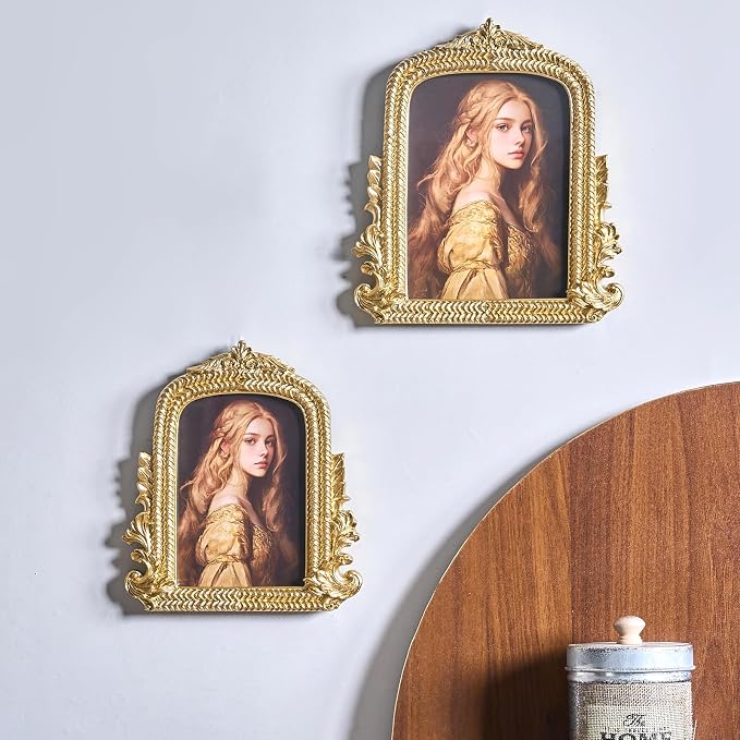 4x6 Ornate Gold Picture Frame, Vintage Roman Texture Photo Frame, Hand-Crafted - Image 6