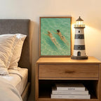 HomeifHue Summer Coastal Swimmers Canvas Print Two Women Swimming in Turquoise - Image 6