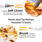 Ohuhu Alcohol Markers 48 Colors Brush& Soft Chisel AP Certified Refillable | - Image 2