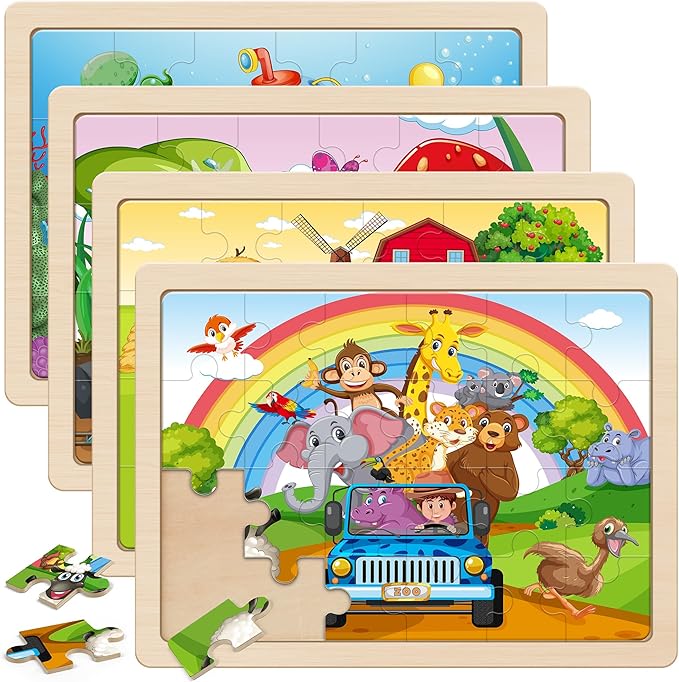 SYNARRY Large Animals Wooden Puzzles by SYNARRY