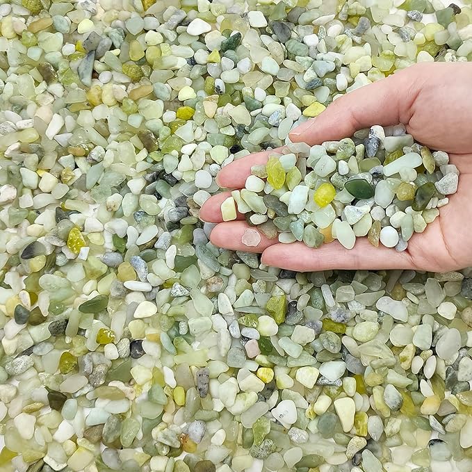 FANTIAN 2 lbs Jade Rocks for Plants Indoor, 1/4 inch Small Pebbles for Plants by FANTIAN-GardeningMakesLifeBetter