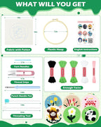 FIVEIZERO Punch Needle Kit for Beginners, Panda Punch Embroidery Kit - Image 2