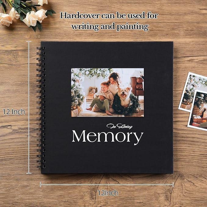 potricher 12 x 12 Inch DIY Scrapbook Album 40 Pages Hardcover Kraft Paper Scrap - Image 2