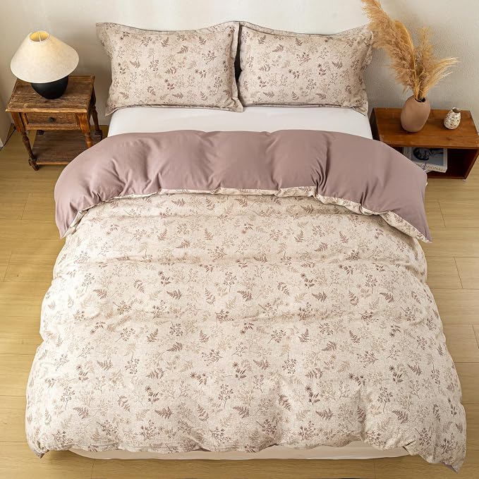 OAITE Brown Tree Twin Size Duvet Cover-3 Pieces Prewashed Cotton-Like Polyester - Image 6