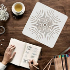 FINGERINSPIRE Starburst Stencils 11.8x11.8 inch Shining Stars Stencil | Square - Image 3