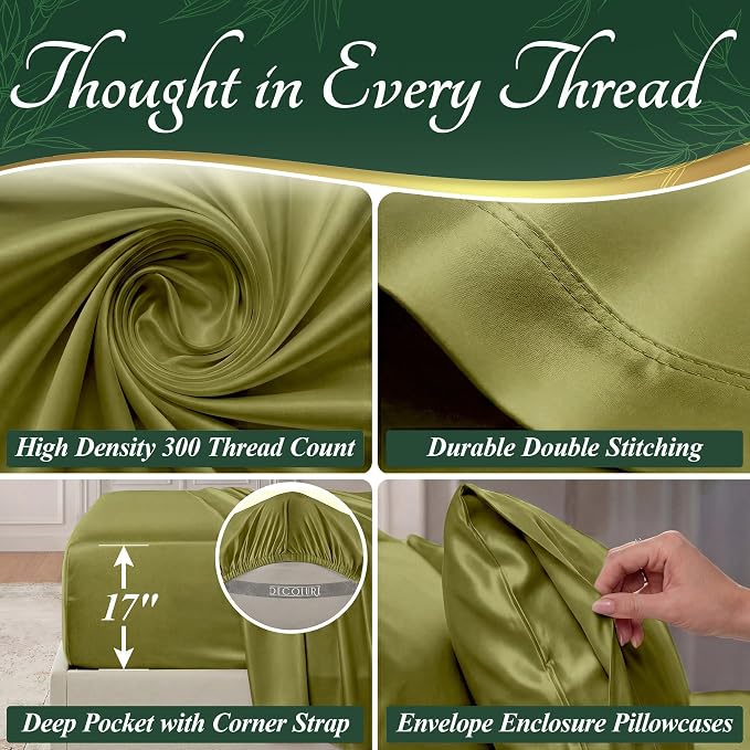 DECOLURE 100% Viscose Derived from Bamboo Sheets Twin Size - Image 4