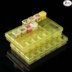 Mr. Pen- Bead Storage Containers, 28 Grids, 2 Pack, Transparent Yellow | 160 by MrPen