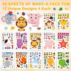 Aowplc 48 Pcs Make-a-Face Sticker Sheets - Image 2