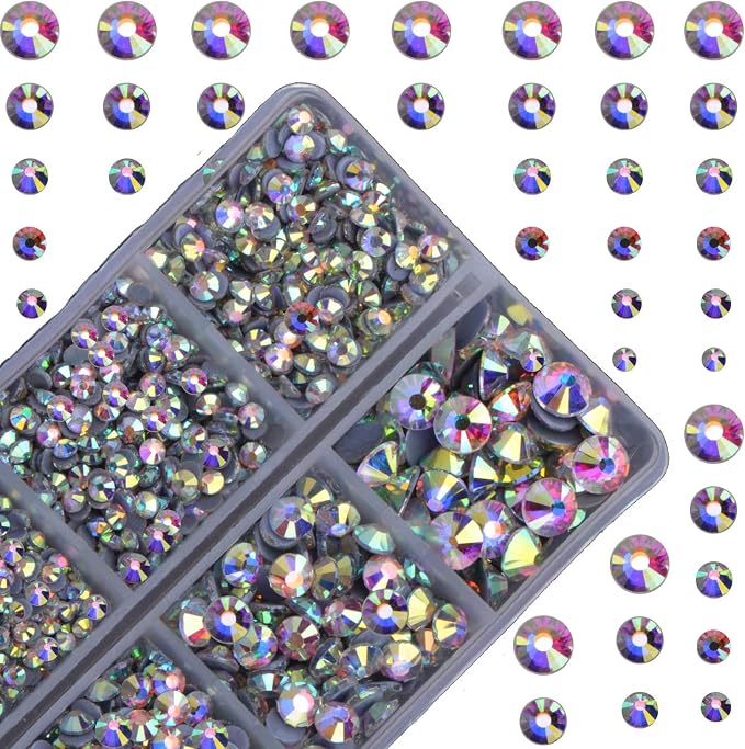 10000Pcs 2-Boxes Mixed Size Hot Fix Round Crystals Gems Glass Stones Hotfix by MASSIVE+BEADS