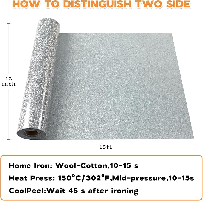 HTVVETUR Glitter Heat Transfer Vinyl - Image 2