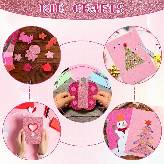 10 Pack Glitter Foam Sheets Craft 8 x 12 inch | 5 Colors Sparkles Foam Paper - Image 5