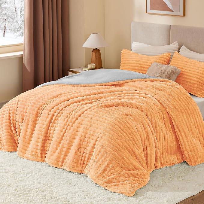 BEDELITE Fleece Twin Comforter Set -Super Soft & Warm Fluffy Coral Bedding - Image 2