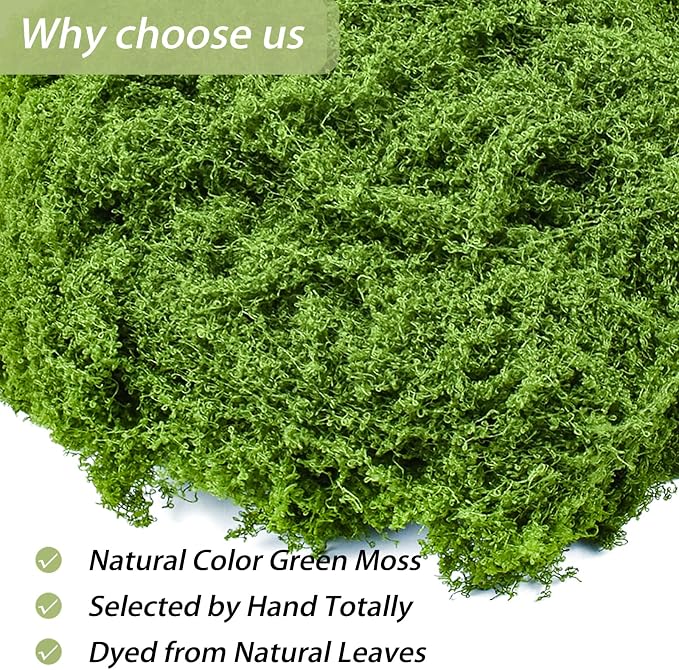 Fake Green Moss for Crafts 5.3 Oz Decorative Artificial Moss for Crafts - Image 3