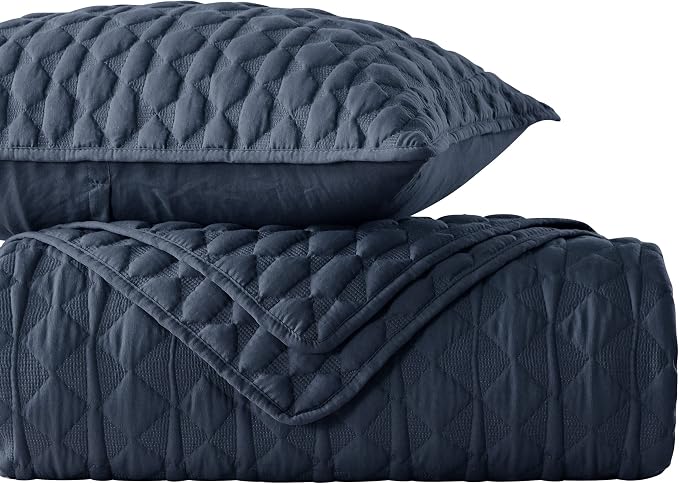 WDCOZY Navy Blue Quilt Twin Size Bedding Sets - Image 8