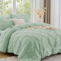 Sasttie King Size Comforter Set, 7-Piece Bed in a Bag, Pintuck Bedding Sets by SASTTIE