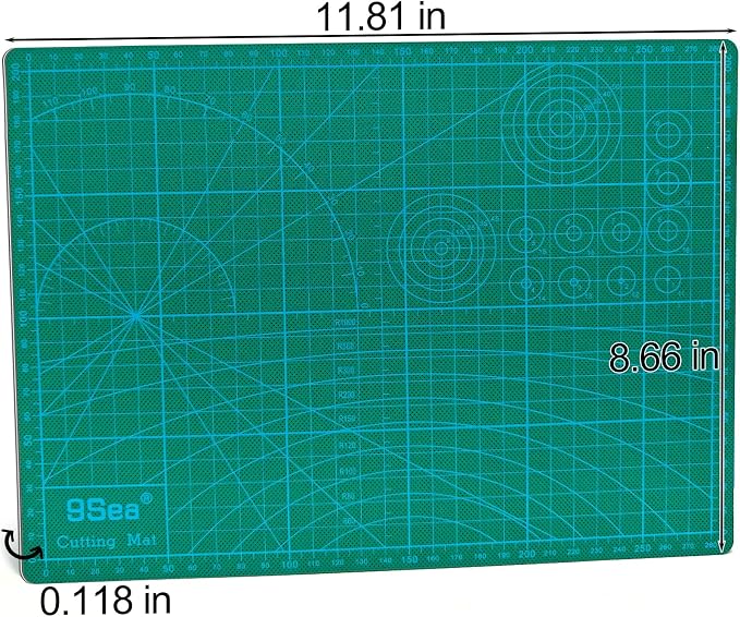A4 Self Healing Cutting Mat, 12 x 8 in, Anti-Slip Surface, Rotary Cutter Mat - Image 2