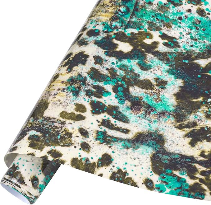 Tintnut Turquoise Cowhide Heat Transfer Vinyl Roll, easy cut & weed, stretch by Tintnut