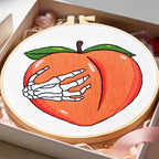 Hand Bone Embroidery Kits for Beginners Adults, Peach Embroidery Starters Kits - Image 2