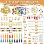 LOIKMIUP 570 Pcs Keychain Making Kit, DIY Charm Making Supplies - Image 2