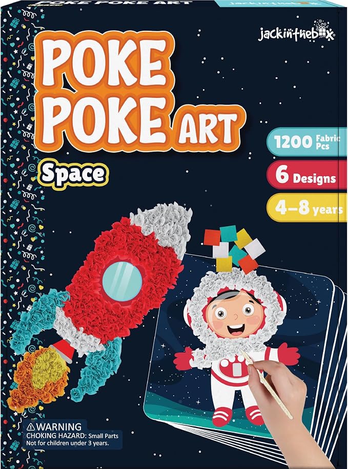 jackinthebox Poke Poke Art for Kids – Space Theme, Flower Pressing Kits by JackInTheBox