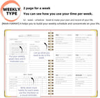 Undated Weekly Planner with Metal Corner Hardcover Notebook, A5 Size Journal - Image 4