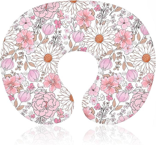 Boyoung Stretchy Nursing Pillow Covers Ultra Soft Slipcovers for Breastfeeding for Baby Girls Boys, Feeding Pillow Cover Fits Standard Infant Support Pillows Positioners Nursing Pillow Case