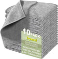 10 Counts Multipurpose Wire Dishwashing Rag,Non Scratch Wire Dishcloth,Microfiber Miracle Cleaning Cloth with Mesh,Dual-Sided Steel Mesh Cloth for Pot,Metal Scrubber for Washing Dishes,Grey