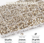 31000Pcs Tan Rhinestones Bedazzling, Flat Back Resin Diamond Jewel Crystal - Image 3