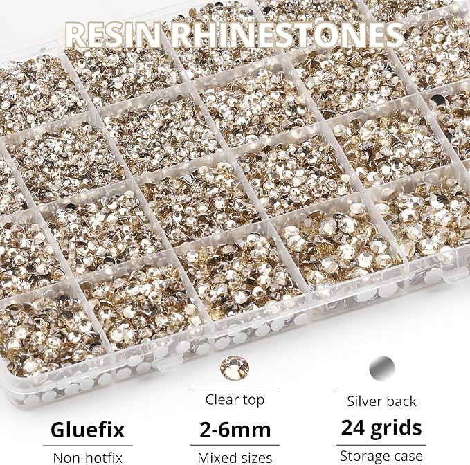 31000Pcs Tan Rhinestones Bedazzling, Flat Back Resin Diamond Jewel Crystal - Image 3
