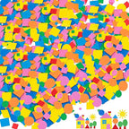 Foam Shapes for Crafts About 1000Pcs, Self-Adhesive EVA Foam Geometric Shapes by Unknown