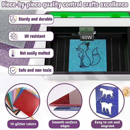 Glitter Acrylic Sheets Bulk, MAPRIAL 10Pcs 8 x 8 x 1/8" Thick Acrylic Sheet - Image 9