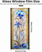 Stained Glass Window Privacy Film: Non-Adhesive Sun and Landscape Mosaic Design - Image 2