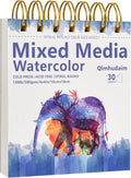 Qlmhudaim Mixed Media Sketchbook 4" x4”| 30 Sheets 140lb/300g | Spiral Bound by Unknown