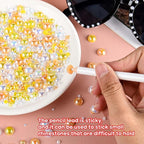 ASTARON 50g Mix Flatback Rhinestones Half Pearls - Image 5