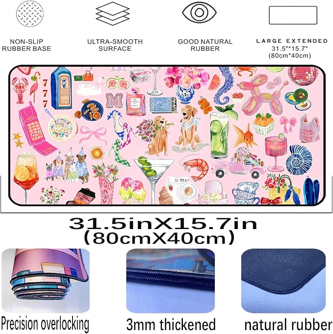 Funny Pink Desk Mat, Cute Colorful Desk Matt, - Image 2